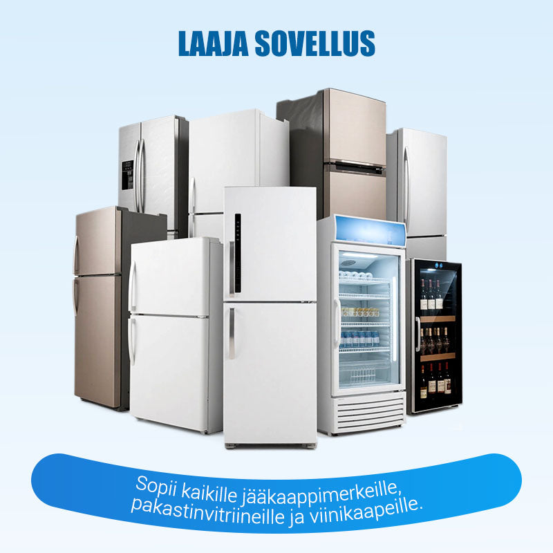 Jääkaappi tyhjä ja puhdistussarja