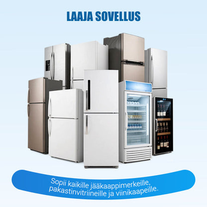 Jääkaappi tyhjä ja puhdistussarja