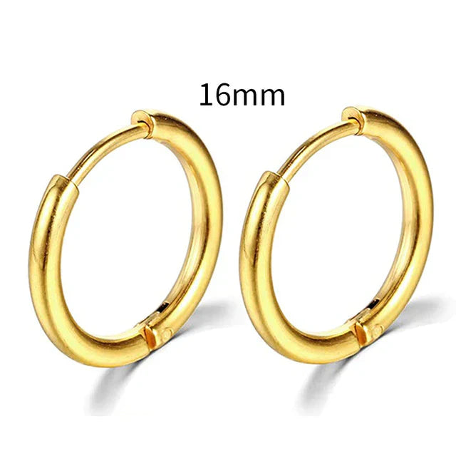 2022 Neue Einfache Edelstahl Gold Kleine Hoop Ohrringe für Frauen Männer Knorpel Ohr Piercing Schmuck Pendientes Hombre Mujer
