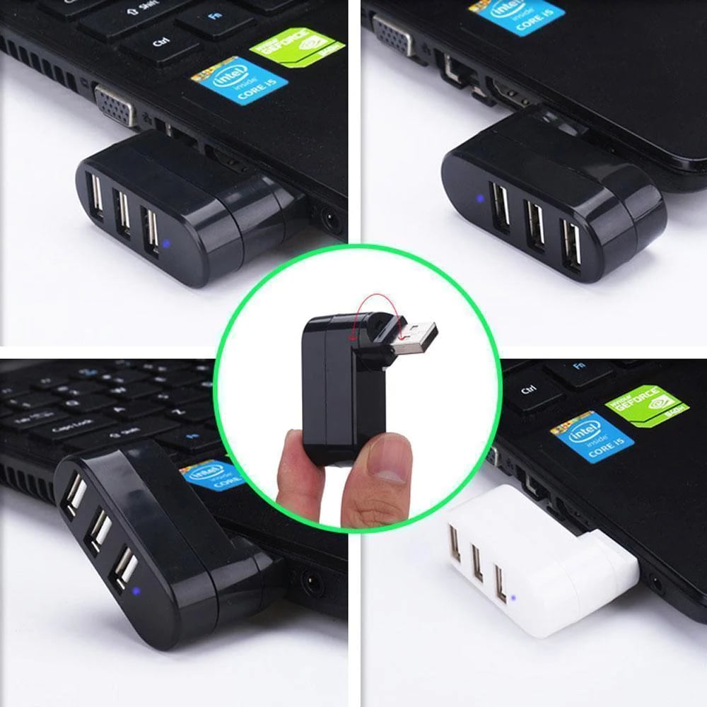Käytännölliset Lahjat - Monikäyttöinen Mini Käännettävä 3-Porttinen Usb-Liitin