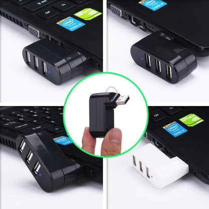 Käytännölliset Lahjat - Monikäyttöinen Mini Käännettävä 3-Porttinen Usb-Liitin