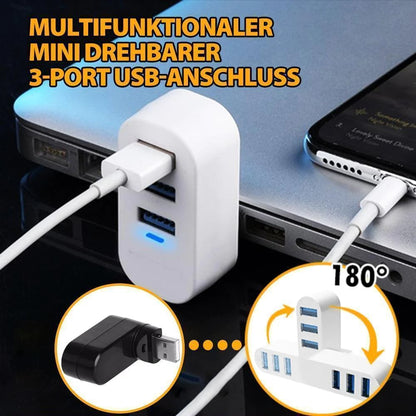Käytännölliset Lahjat - Monikäyttöinen Mini Käännettävä 3-Porttinen Usb-Liitin