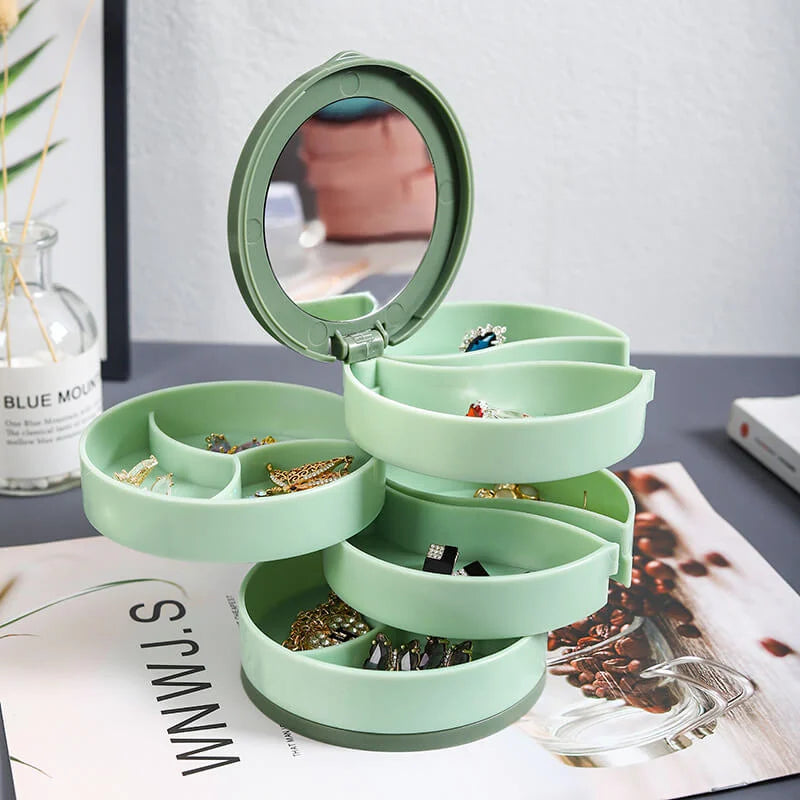 ✨ 4 kerrosta pyörivä korujen säilytyslaatikko