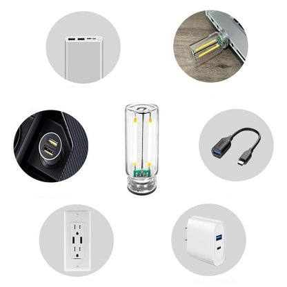 Kannettava kosketusohjattava lasipallo USB-yövalo